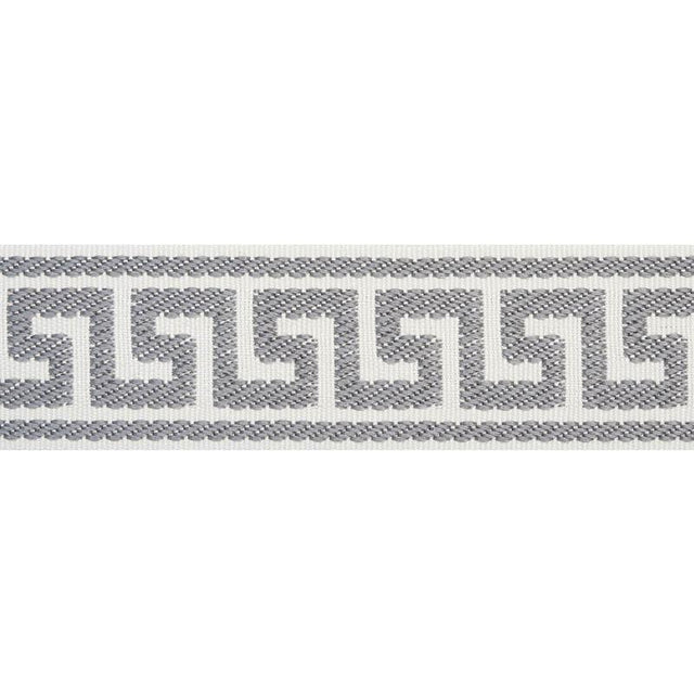 Schumacher Grey Etienne Silk Greek Key Narrow