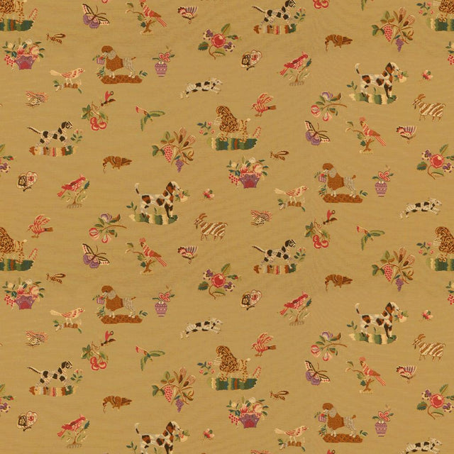 Brunschwig & Fils ANIMALITOS WOVEN TAPESTRY CAMEL Upholstery Fabric