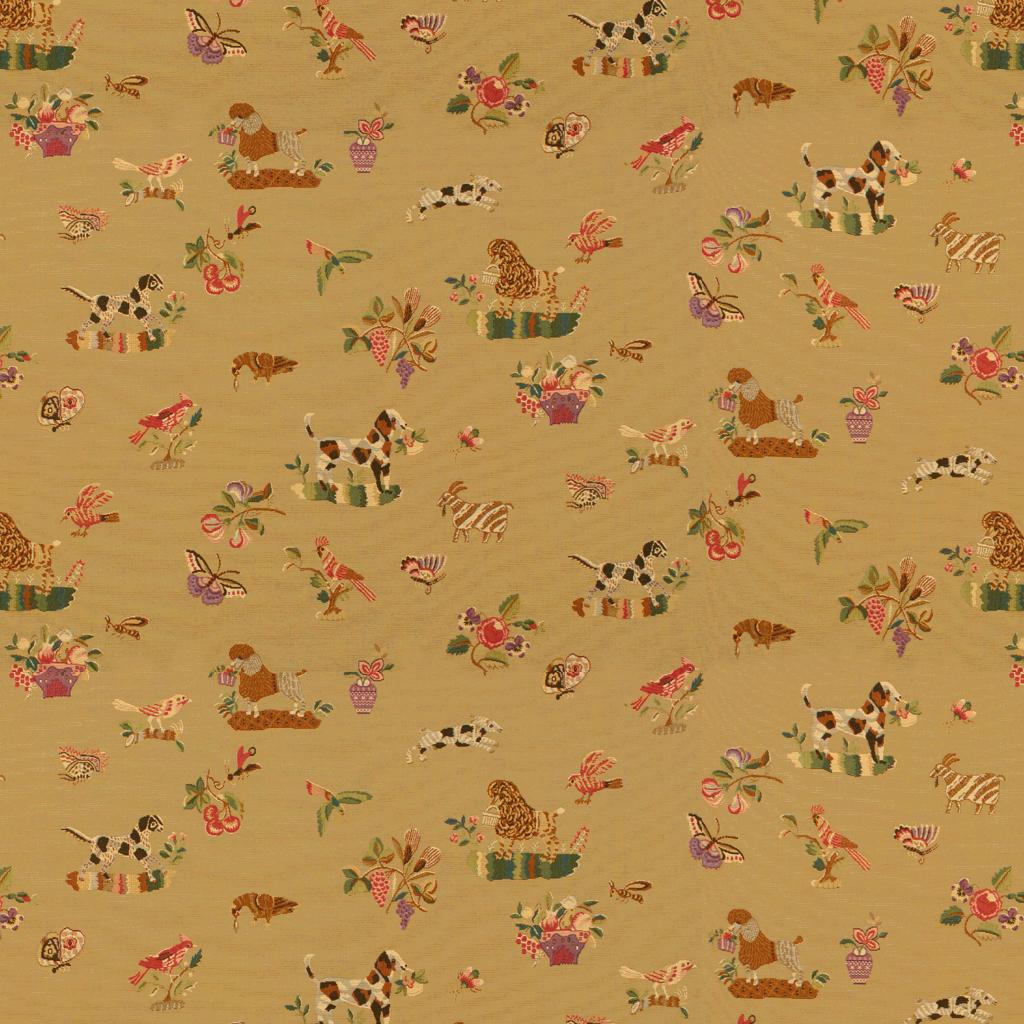 Brunschwig & Fils ANIMALITOS WOVEN TAPESTRY CAMEL Upholstery Fabric