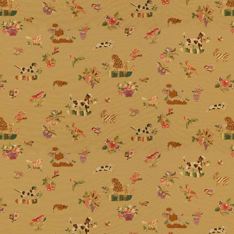 Brunschwig & Fils ANIMALITOS WOVEN TAPESTRY CAMEL Upholstery Fabric