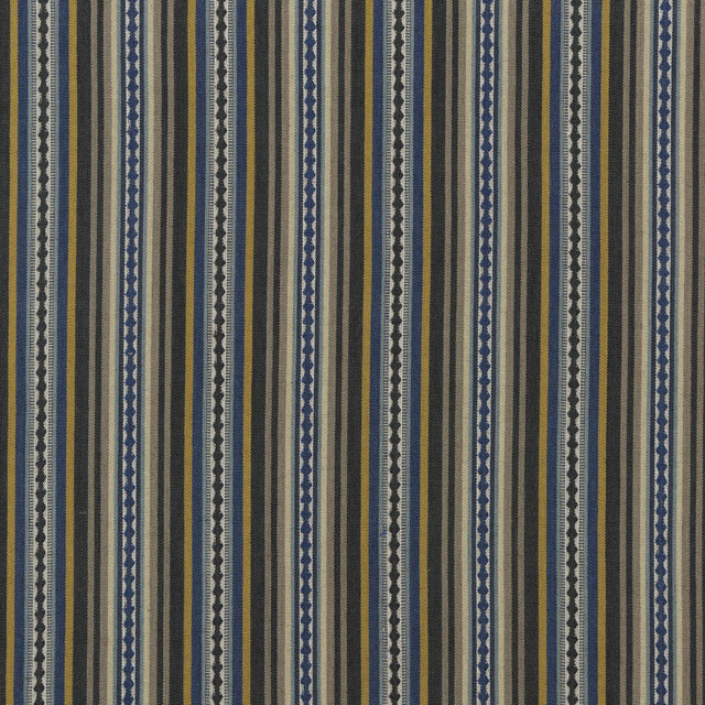 Mulberry DALTON STRIPE INDIGO/OCHRE Fabric
