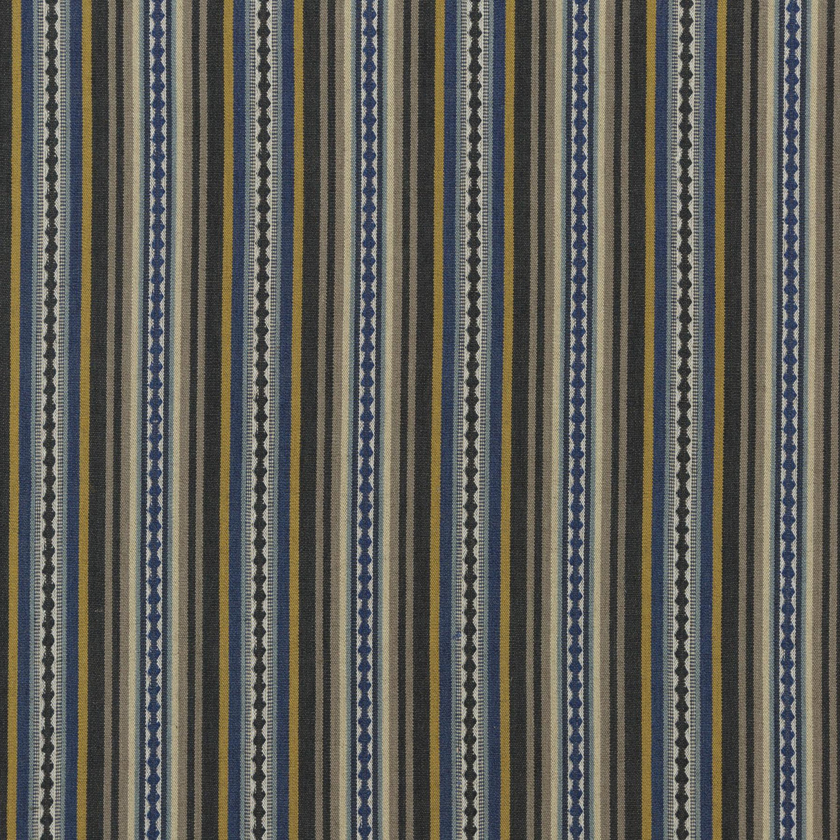 Mulberry DALTON STRIPE INDIGO/OCHRE Fabric