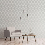 Galerie 7002 Emporium Emporium Ogee Silver Grey Wallpaper 7002 Silver Grey Wallpaper