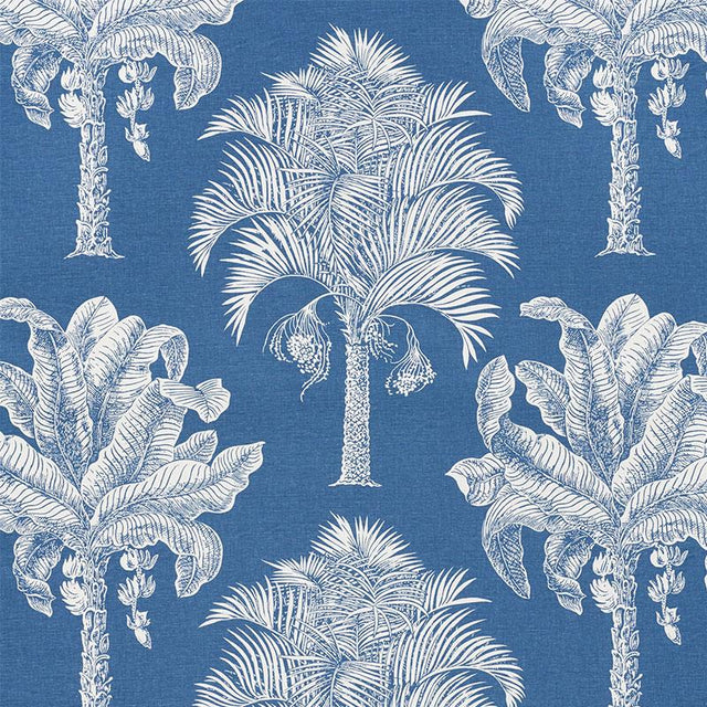 Schumacher Grand Palms Blue Fabric