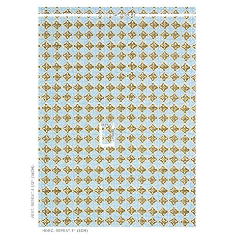 Schumacher Pattee Hand Block Print Khaki Fabric