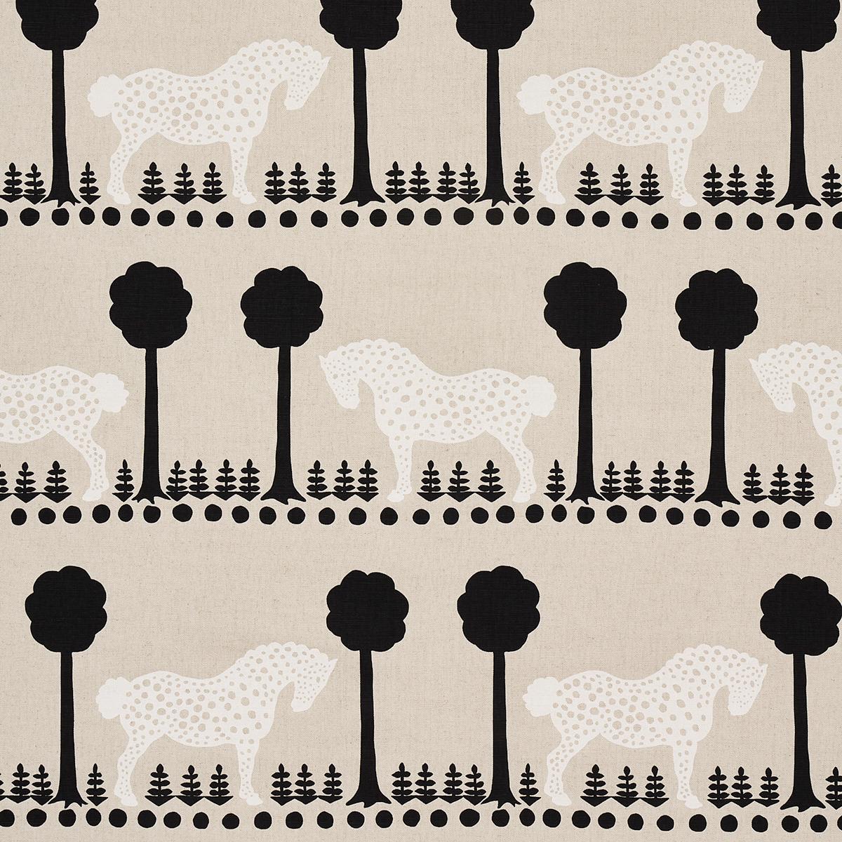 Schumacher Polka Dot Pony Natural Fabric