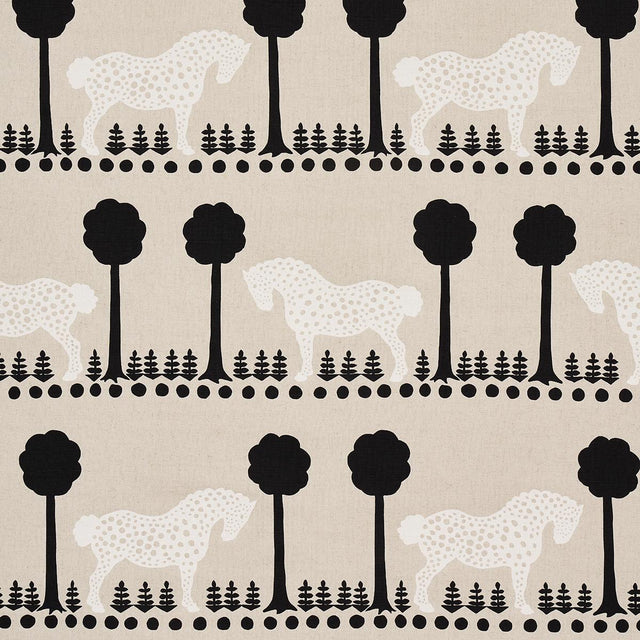 Schumacher Polka Dot Pony Natural Fabric