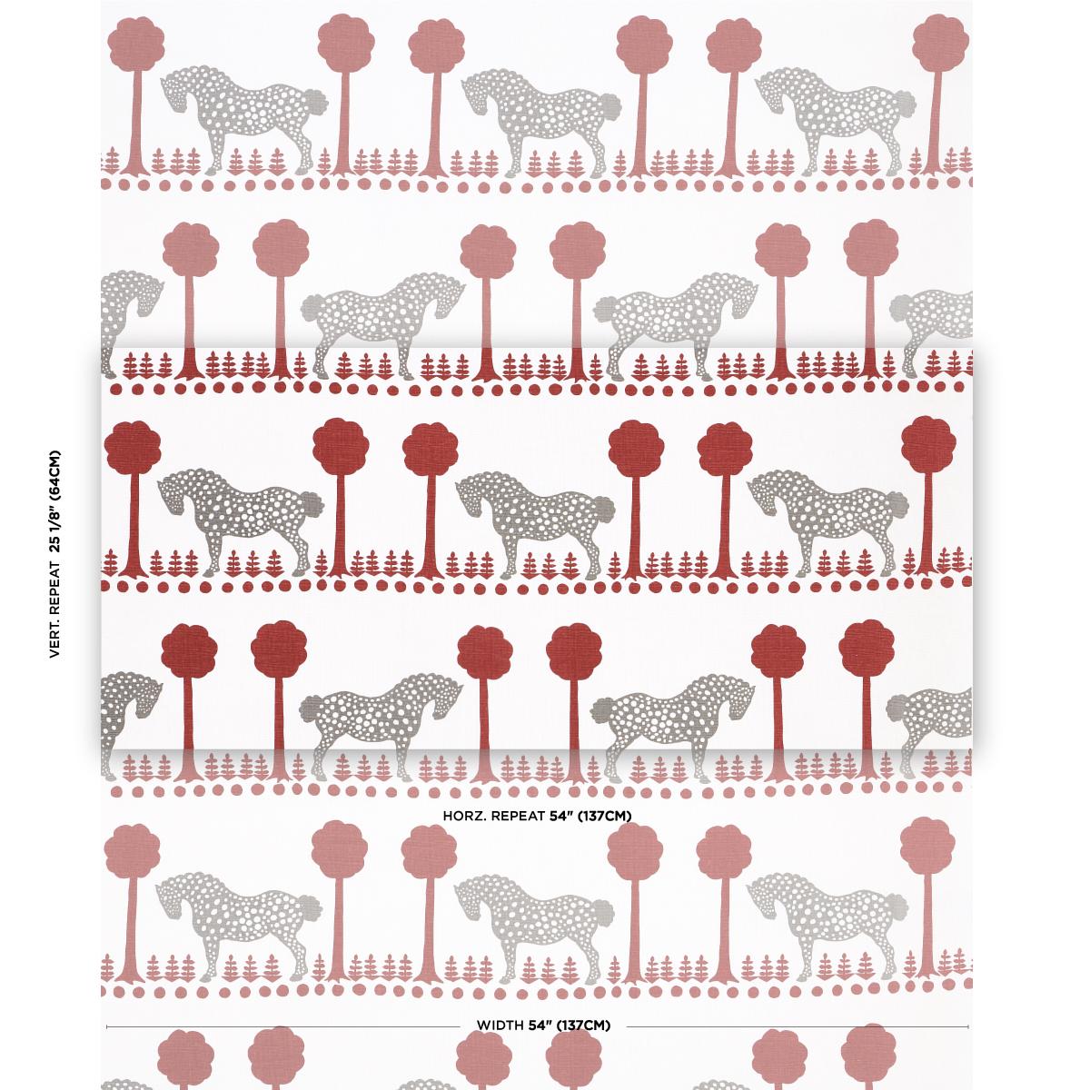 Schumacher Polka Dot Pony Red Fabric