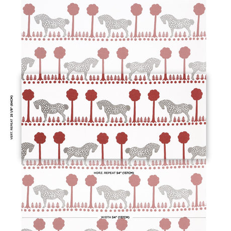 Schumacher Polka Dot Pony Red Fabric