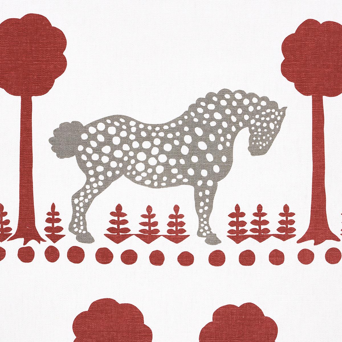 Schumacher Polka Dot Pony Red Fabric