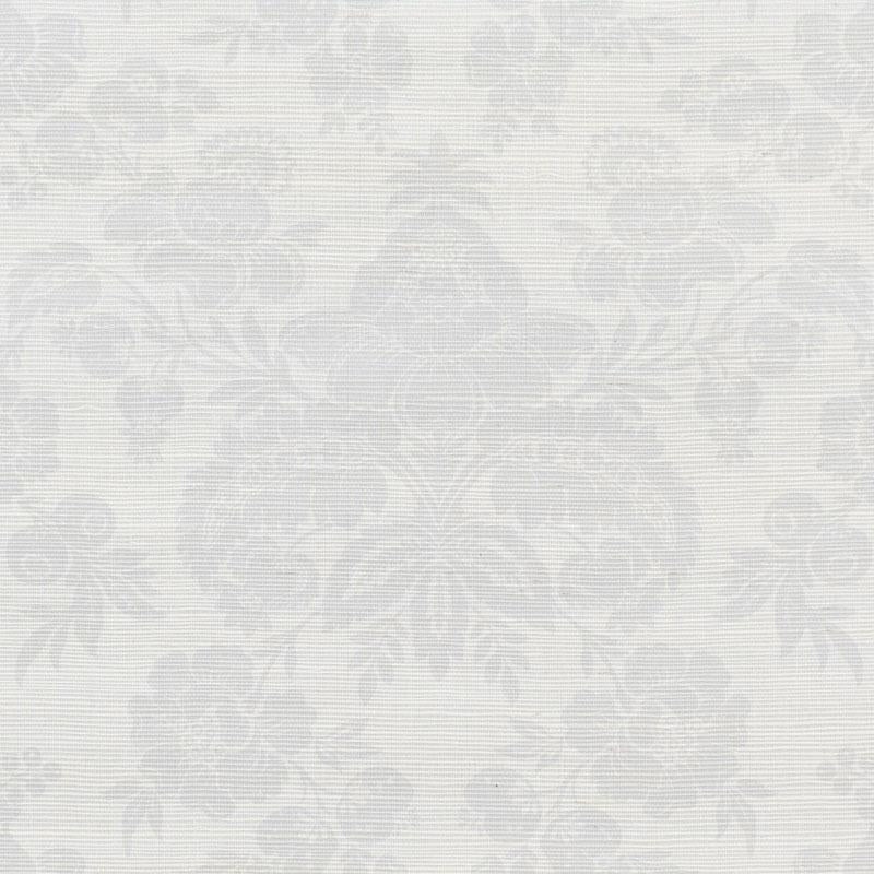 Schumacher Simone Damask Grasscloth Silver Wallpaper