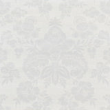 Schumacher Simone Damask Grasscloth Silver Wallpaper