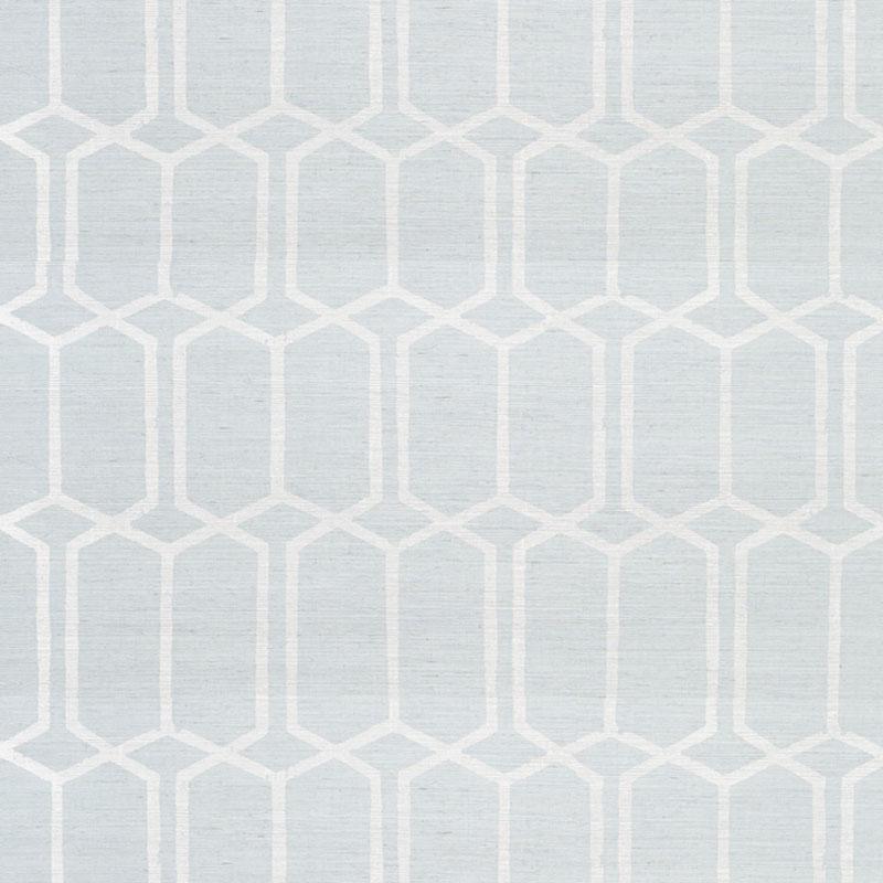Schumacher Modern Trellis Sisal Sky Wallpaper