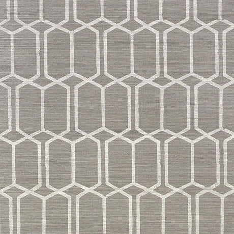 Schumacher Modern Trellis Sisal Charcoal Wallpaper