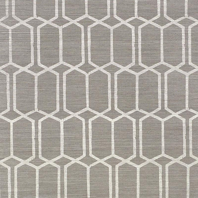 Schumacher Modern Trellis Sisal Charcoal Wallpaper