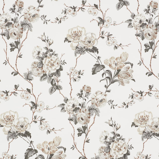 Schumacher Betty Charcoal Wallpaper