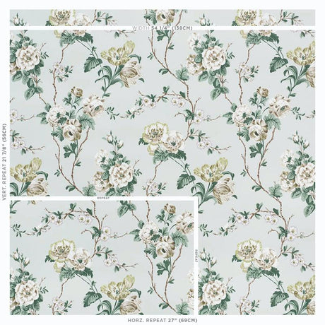 Schumacher Betty Celadon Wallpaper
