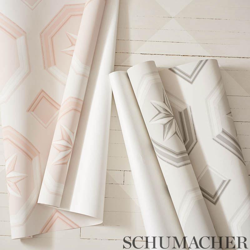 Schumacher Augustus Blush Wallpaper