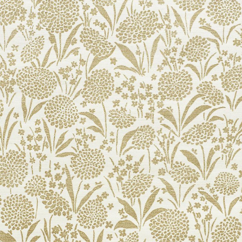 Schumacher Chrysanthemum Sisal Gold Wallpaper