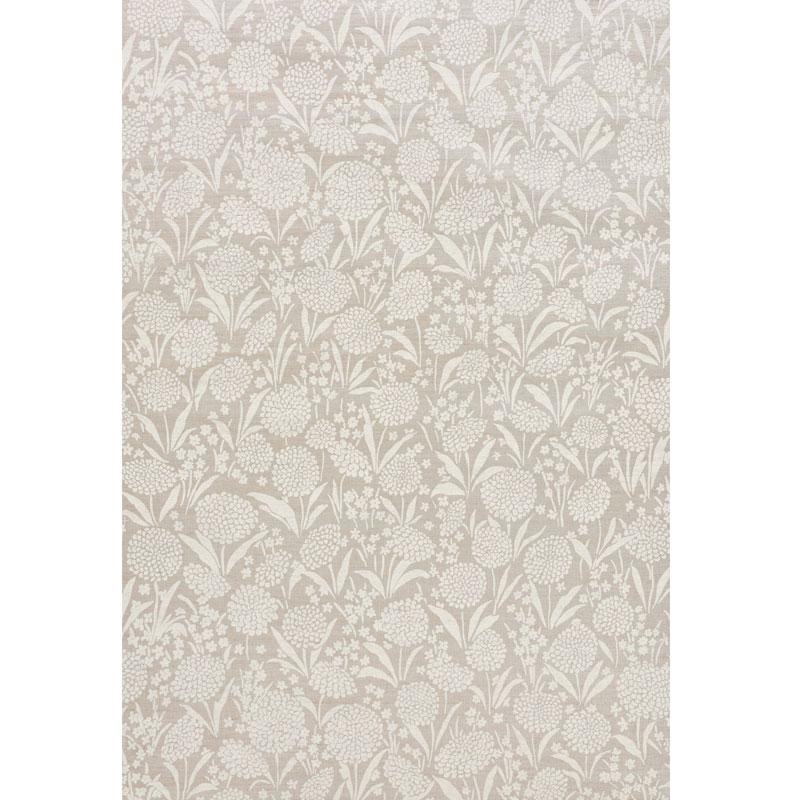 Schumacher Chrysanthemum Hemp Shimmer Moonstone Wallpaper