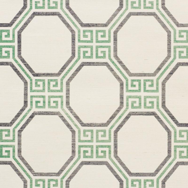 Schumacher Octavia Sisal Jade Wallpaper