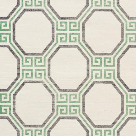 Schumacher Octavia Sisal Jade Wallpaper