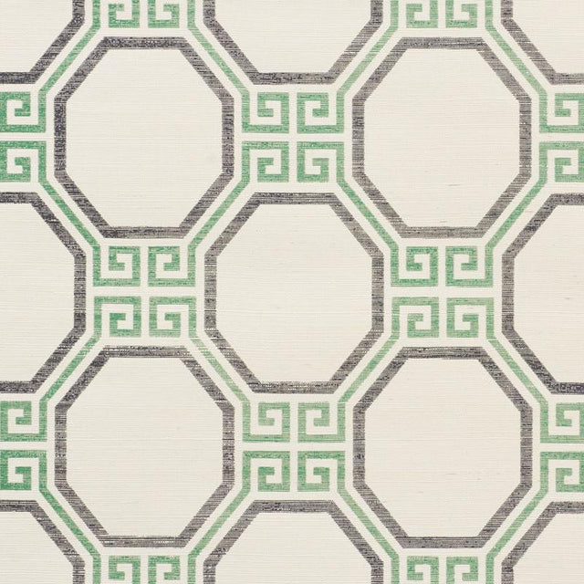 Schumacher Octavia Sisal Jade Wallpaper