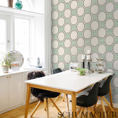 Schumacher Octavia Sisal Cinnabar Wallpaper