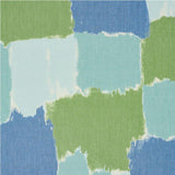 Schumacher Colorblock Ikat Aqua Fabric
