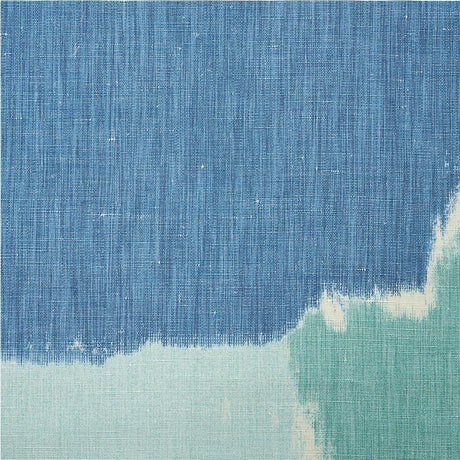 Schumacher Colorblock Ikat Aqua Fabric