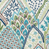 Schumacher Albizia Embroidery Blue & Green Fabric
