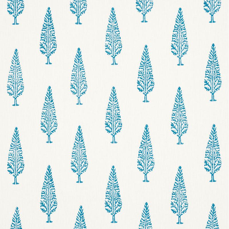 Schumacher Juniper Block Print Blue Fabric