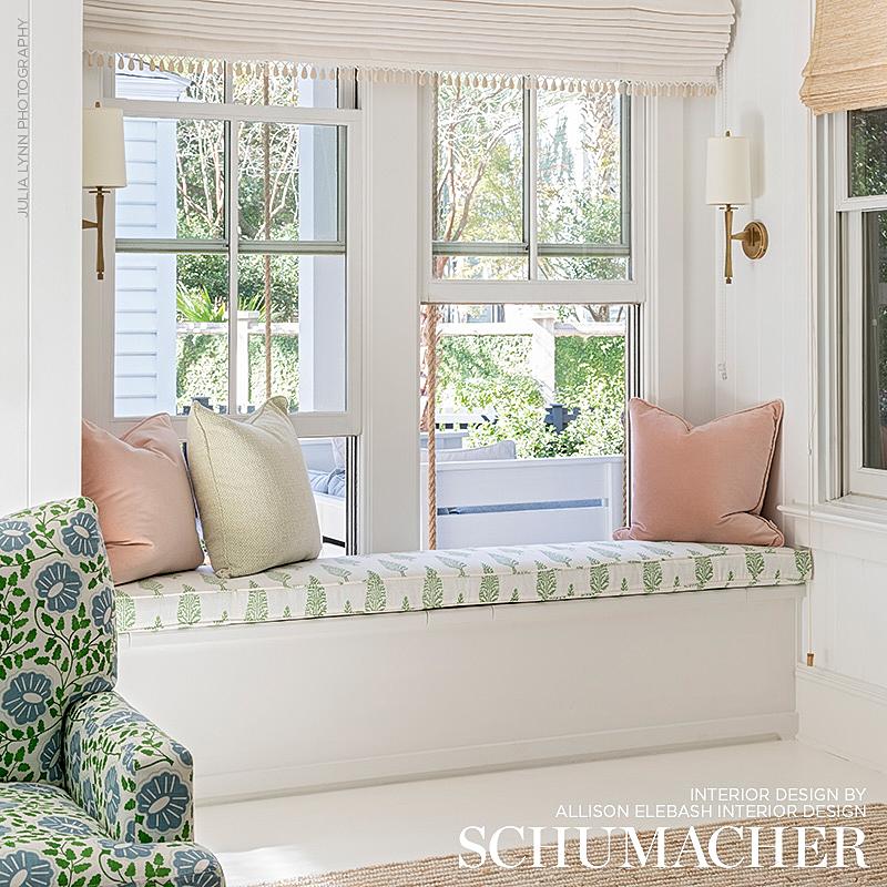 Schumacher Juniper Block Print Green Fabric