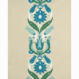 Schumacher Anagada Embroidery Peacock Fabric