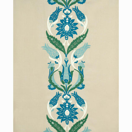 Schumacher Anagada Embroidery Peacock Fabric