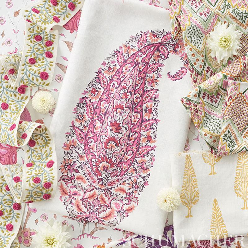 Schumacher Khilana Floral Spice Wallpaper