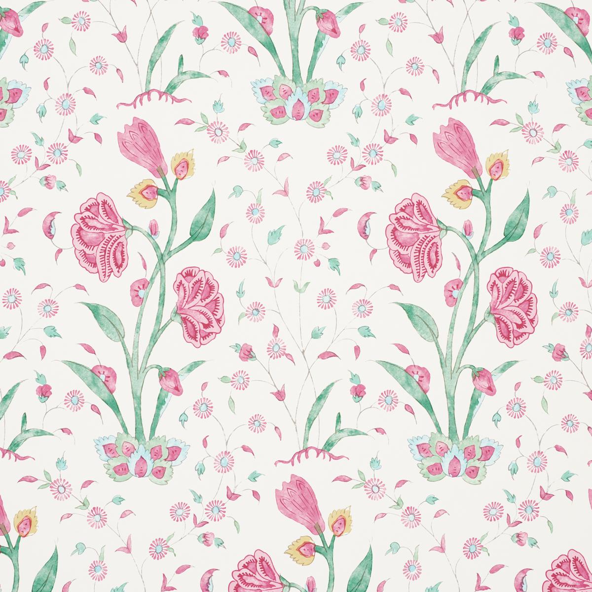 Schumacher Khilana Floral Pink Wallpaper