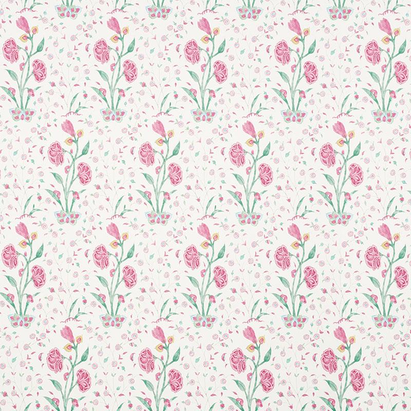 Schumacher Khilana Floral Pink Wallpaper