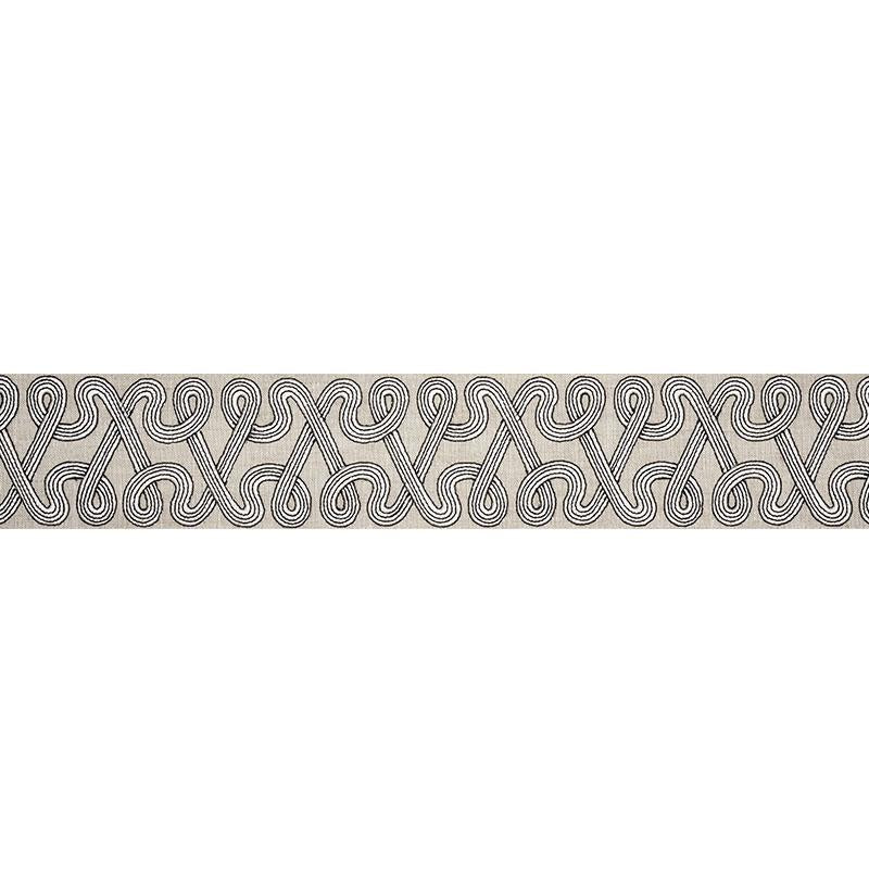 Schumacher Graphite Freeform Embroidered Tape
