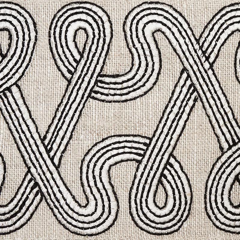 Schumacher Graphite Freeform Embroidered Tape