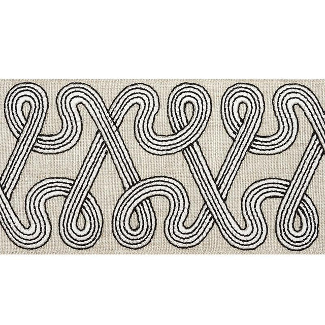 Schumacher Graphite Freeform Embroidered Tape