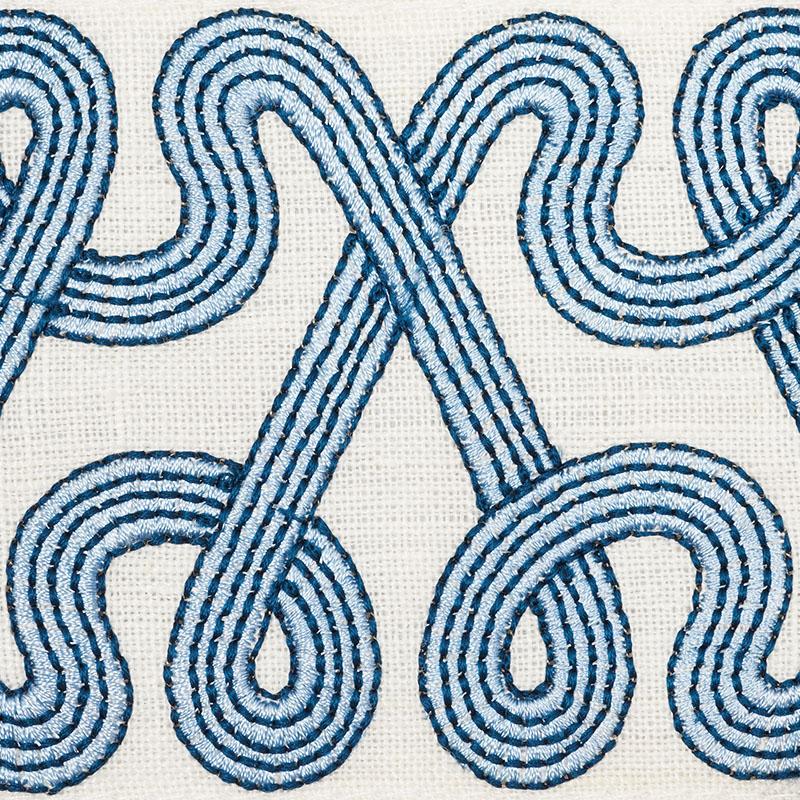 Schumacher Sky Freeform Embroidered Tape