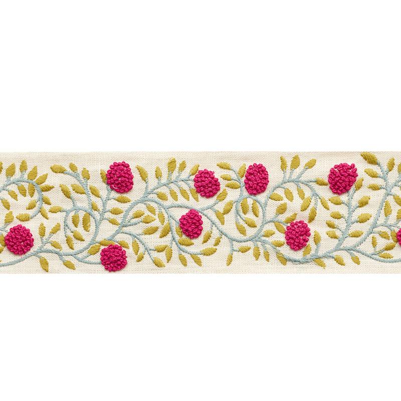 Schumacher Magenta & Leaf Ashoka Tape