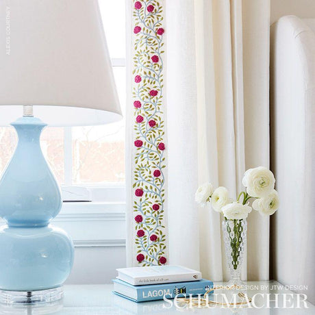 Schumacher Magenta & Leaf Ashoka Tape