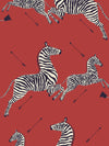 Scalamandre Zebras - Vinyl Masai Red Wallpaper