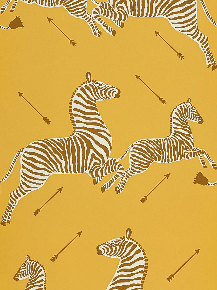 Scalamandre Zebras | Vinyl Zanzibar Gold Wallpaper