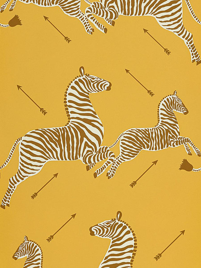Scalamandre Zebras | Vinyl Zanzibar Gold Wallpaper