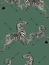 Scalamandre Zebras - Vinyl Serengeti Green Wallpaper