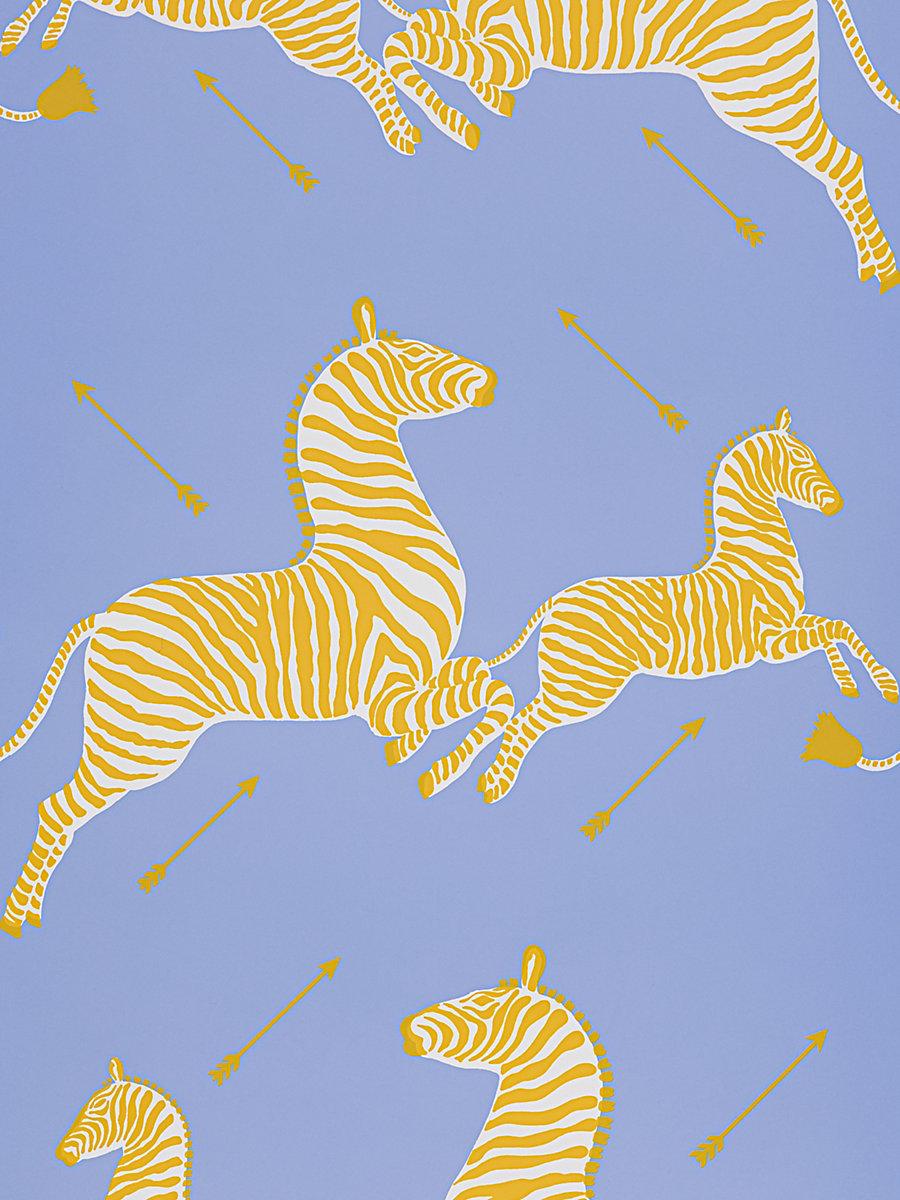 Scalamandre Zebras | Vinyl Periwinkle Wallpaper