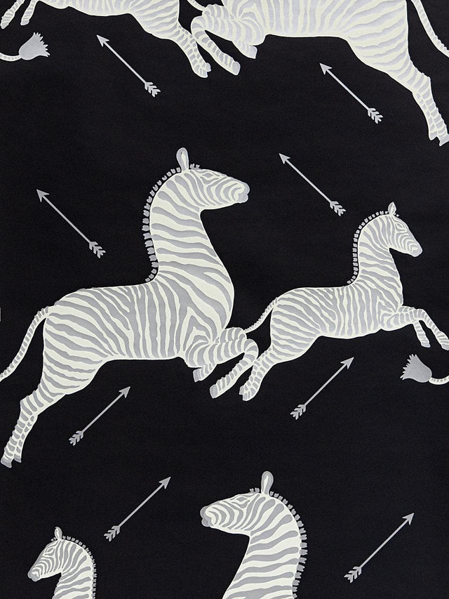 Scalamandre Zebras | Vinyl Black & Silver Wallpaper